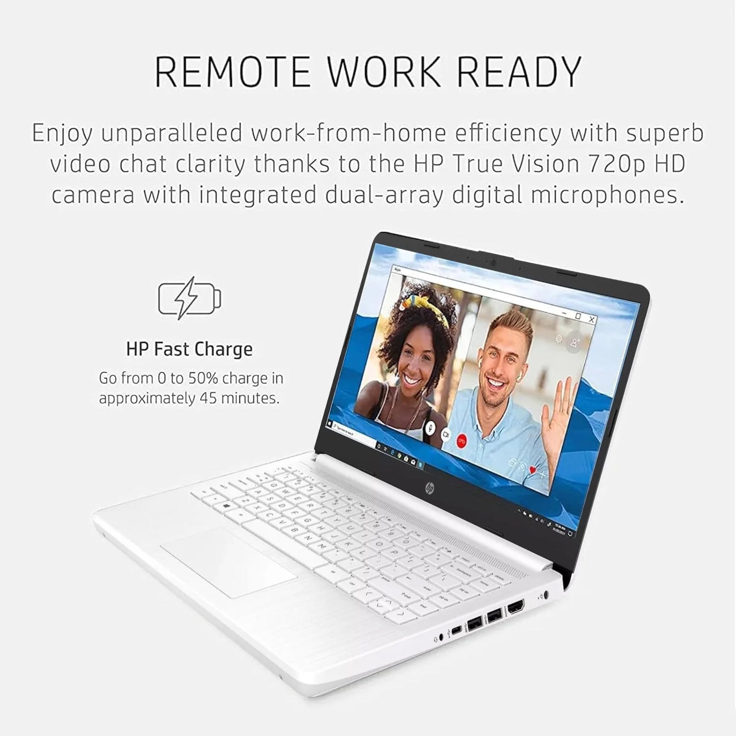 HP Newest 14" Business Laptop,Intel Celeron Micro 365,White