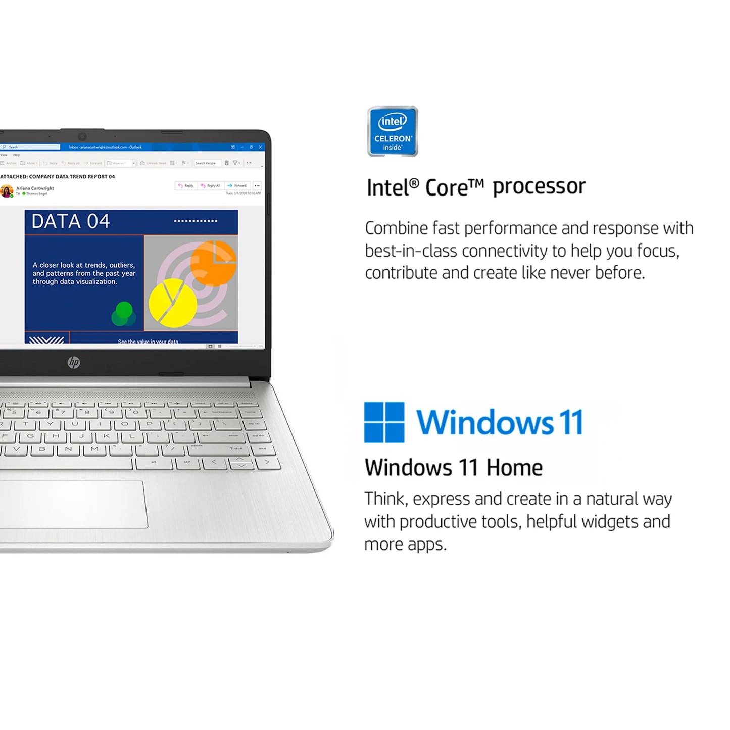 14" Business Laptop,Intel ,1Year Office 365,Silver