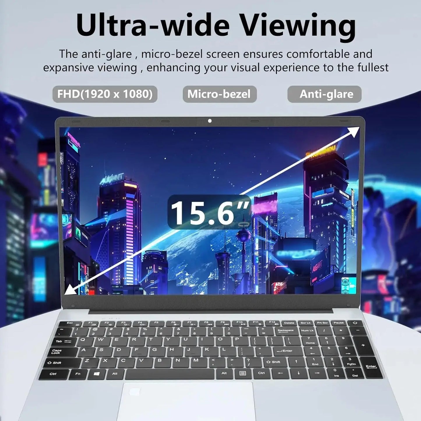 15.6 inch Portable i7 Laptop Fingerprint Unlock Notebook