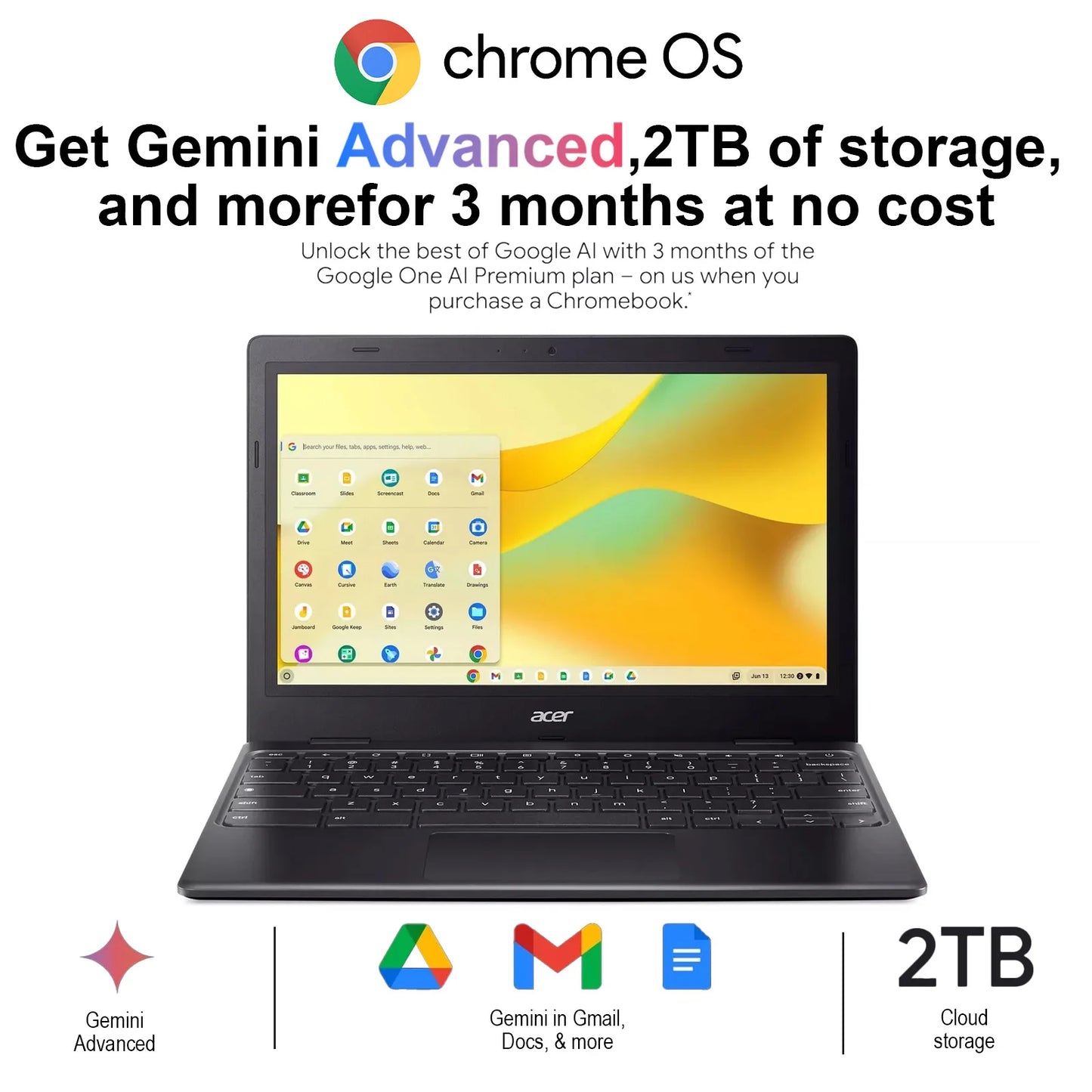 Chromebook Laptop, 11.6'' , Intel UHD Graphics, 10 Hours Battery Life