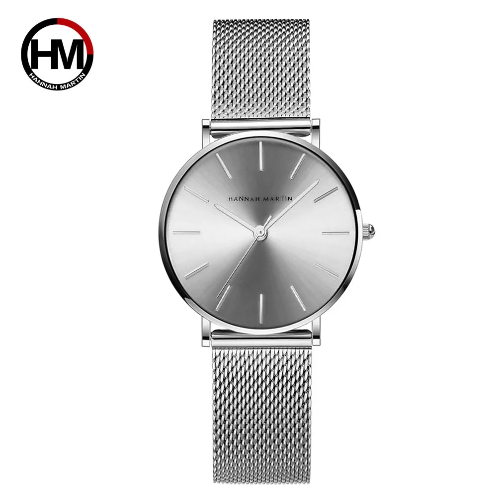 Stainless Steel Band Quartz Movement Waterproof Women