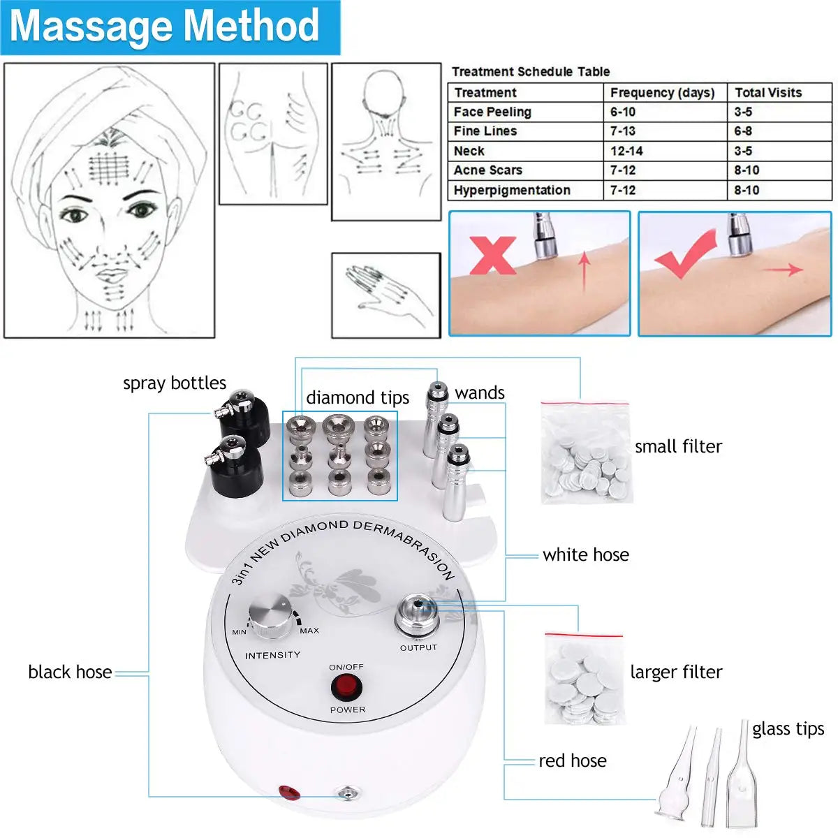 3 in 1 Microdermbrasion Machine Vacuum Suction Water Facial