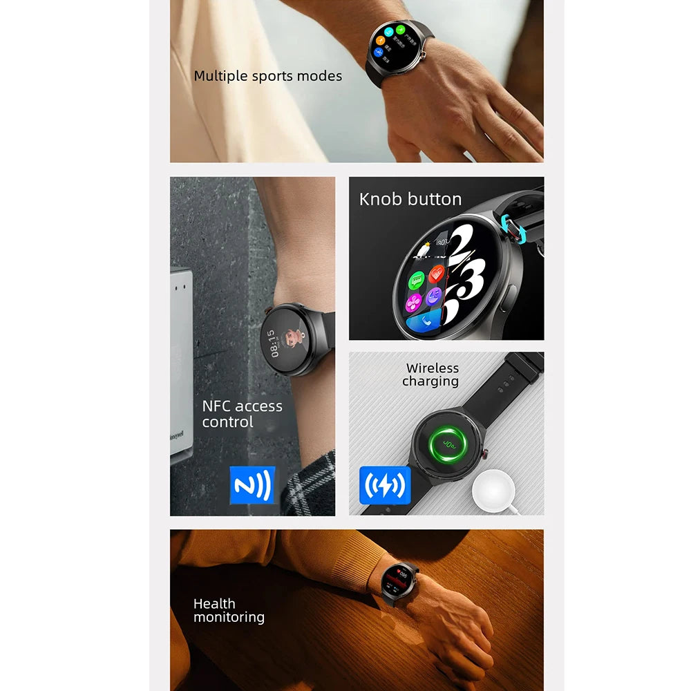 New NFC Men's Smart Watch Large Screen Bluetooth Call Heart Rate 7
