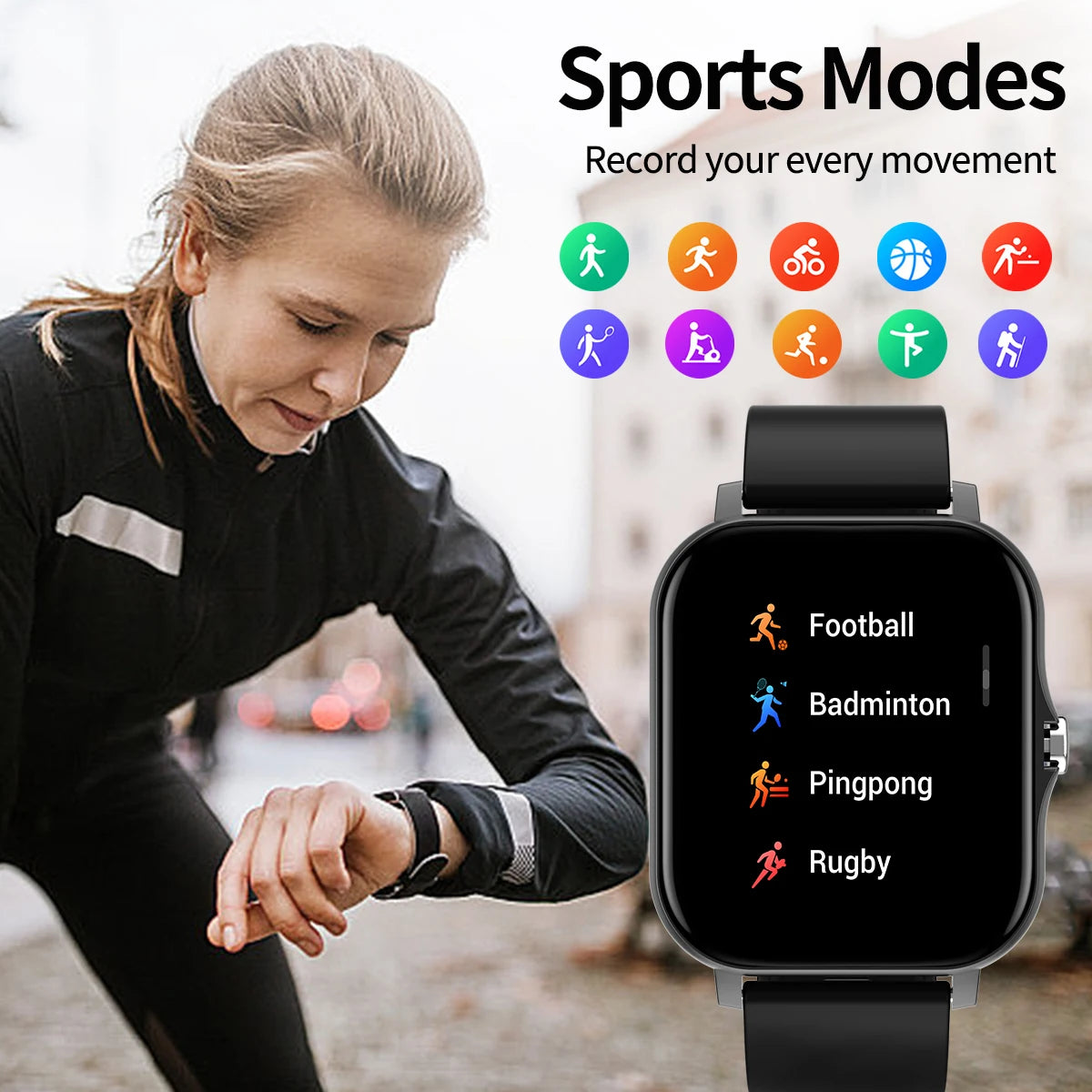 Outdoor sports smartwatch, wireless calling, information reminder,