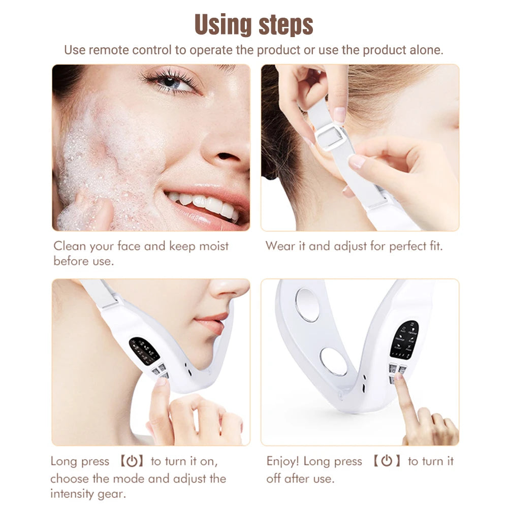 Electric Face Lifting Device LED Lights Heating Vibration Facial