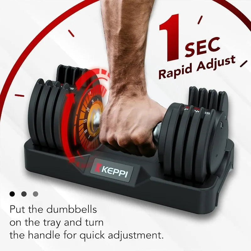 Adjustable Dumbbells Set, 25lb/40lb/55lb/60lb Dumbbells with Anti-Slip