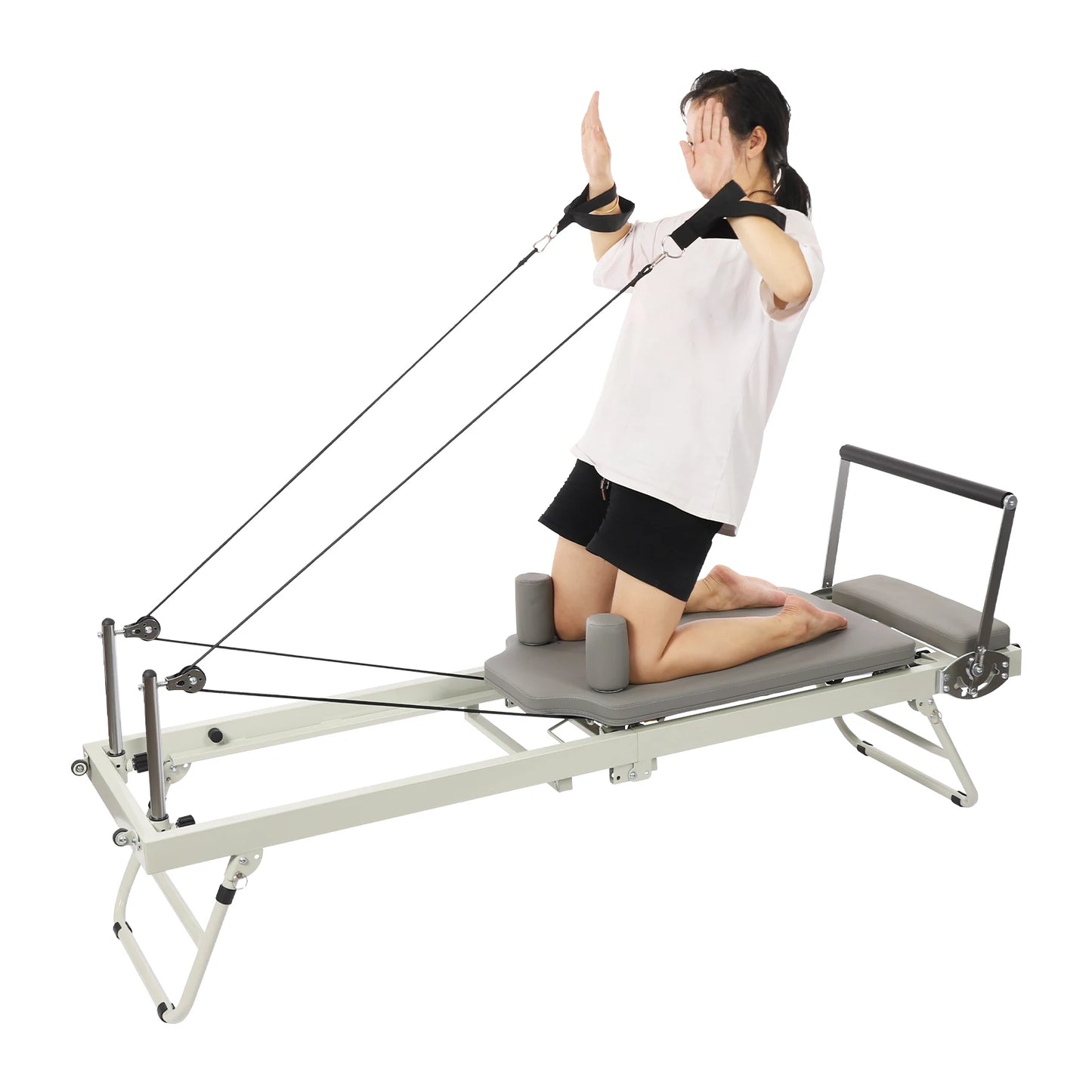 Foldable Pilates Reformer Machine, Multif unctional Yoga