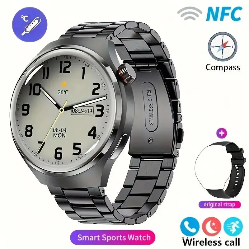 New NFC Men's Smart Watch Large Screen Bluetooth Call Heart Rate 7