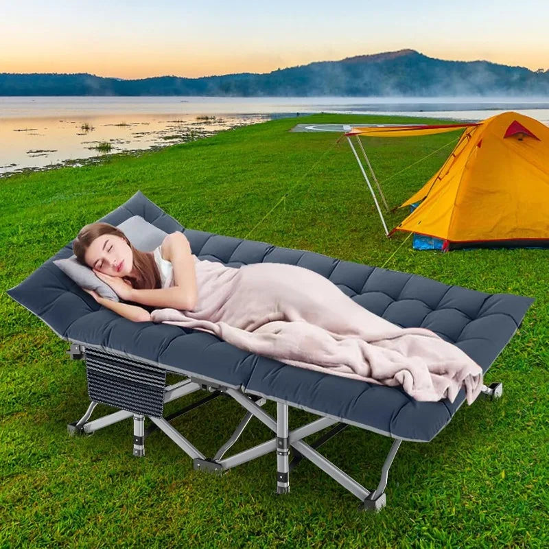 Folding Camping Cot with Mattress, 2 Pack Heavy Duty Folding