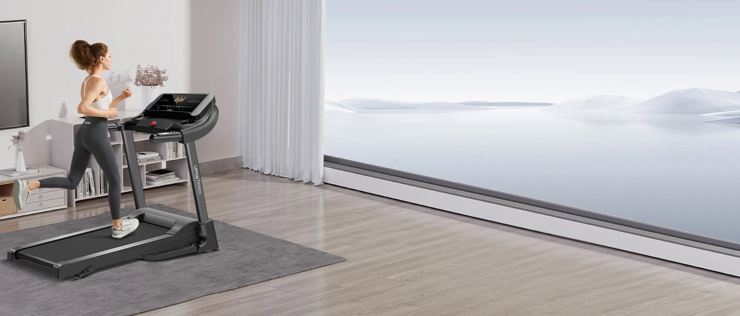 Fitness Home Folding Incline Treadmill with Pulse Sensors,