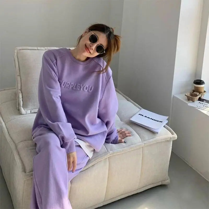 Women Fleece Tracksuit Sets Winter Long Sleeve