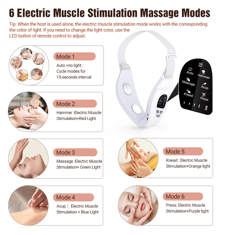 Electric Face Lifting Device LED Lights Heating Vibration Facial