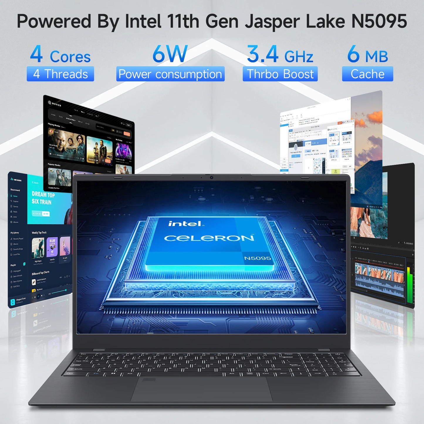 15.6 Inch Laptop Notebook RAM Windows 11 Fingerprint Recognition