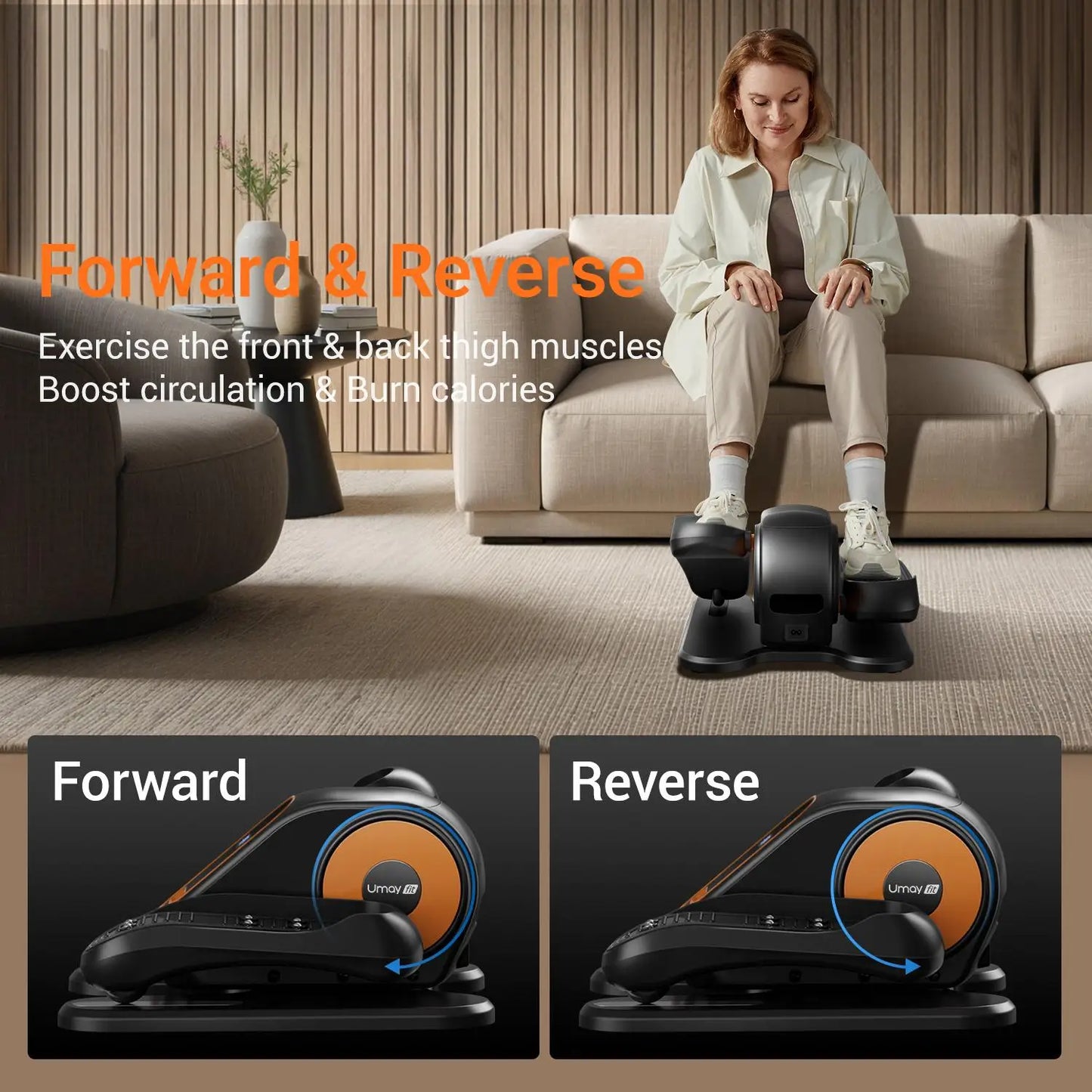 Quiet Portable Under Desk Elliptical for Seniors,