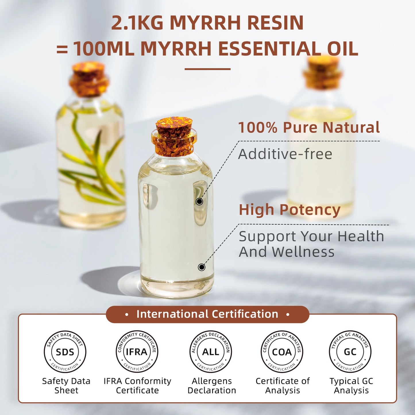 Myrrh Essential Oils,100% Pure Nature for Aromatherapy,