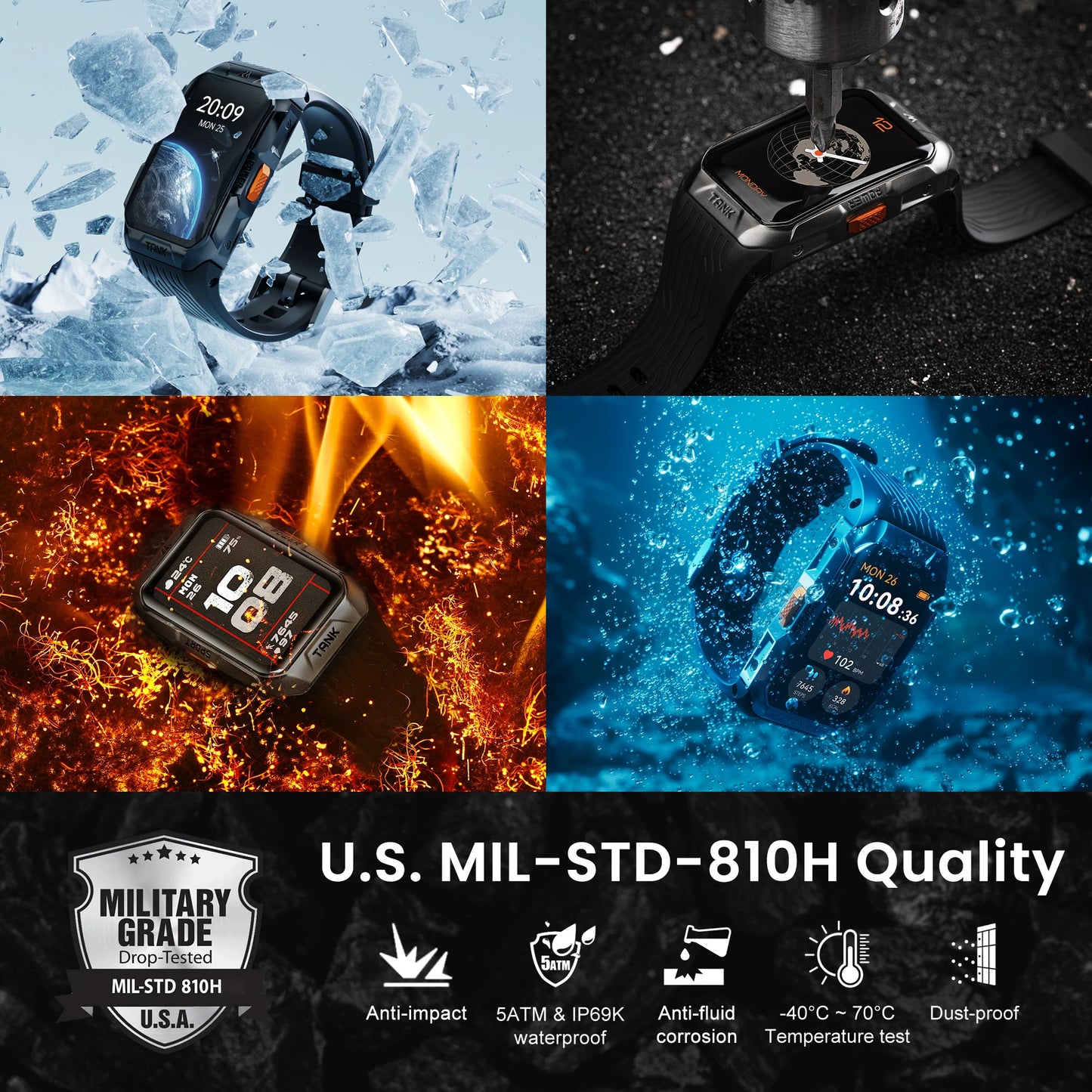Smart Watch For Men Waterproof Curved Screen
