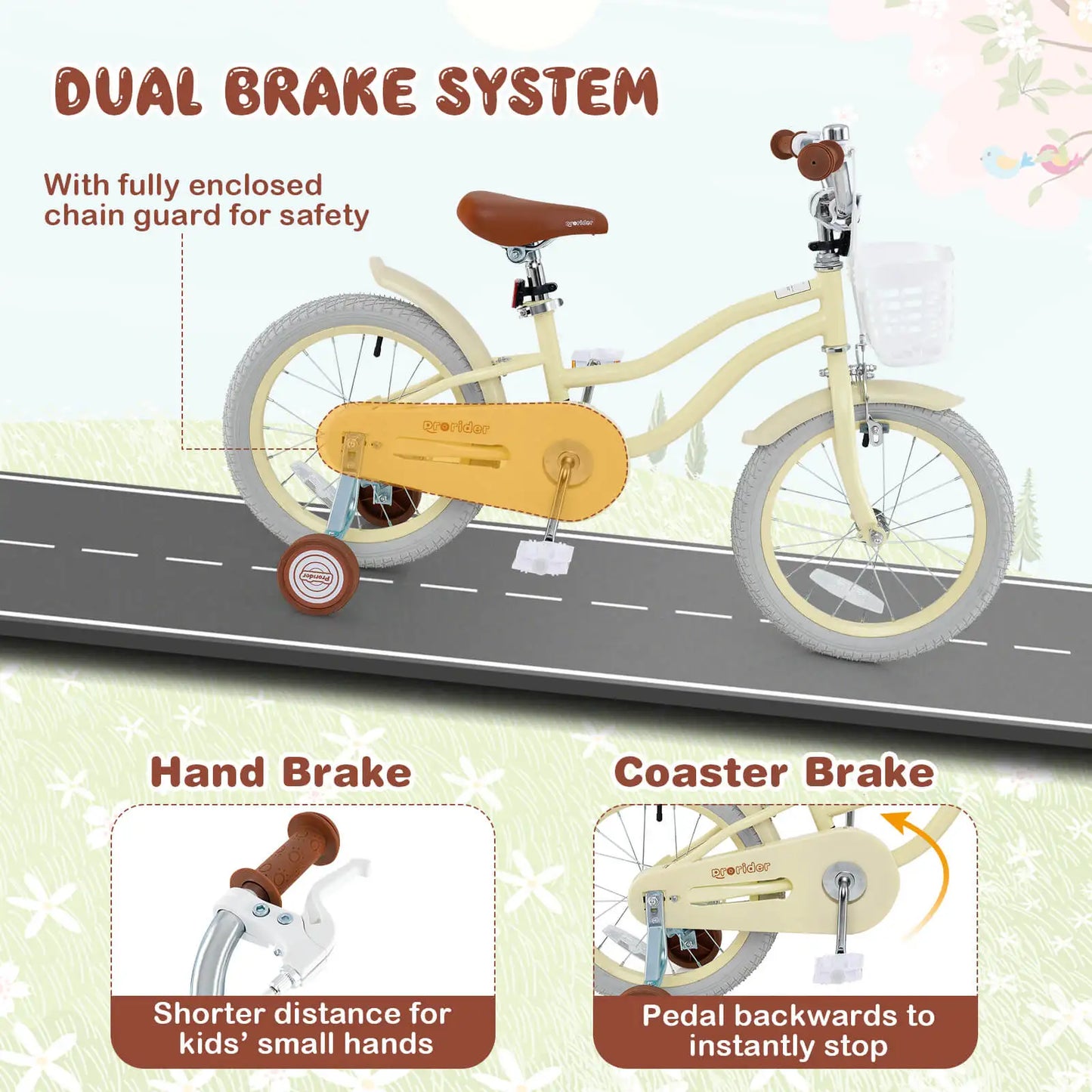 16" Kids Bike Toddler Adjustable Bicycle w/Training Wheel