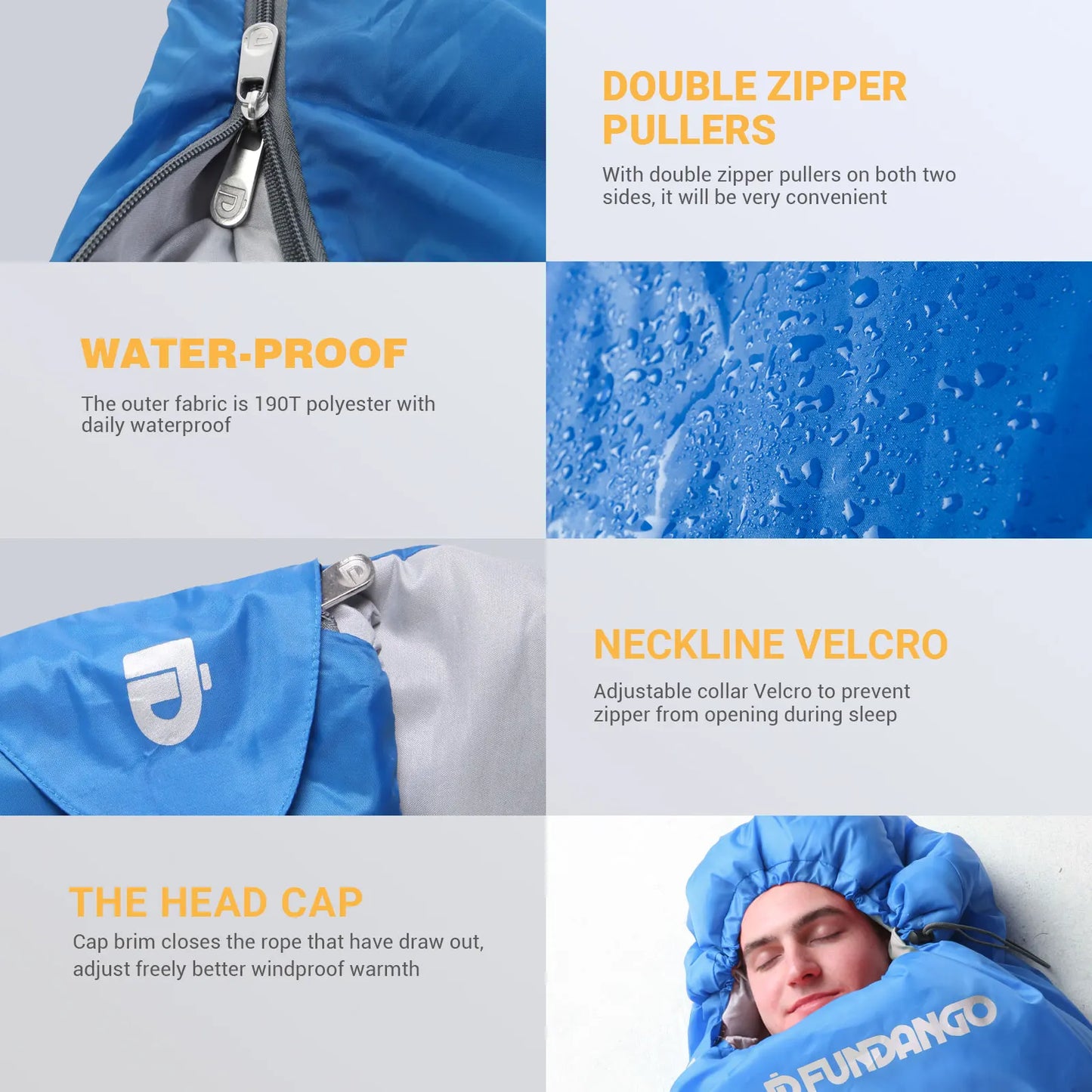 3-in-1 Double Sleeping Bag, Family Couple Camping Backpack