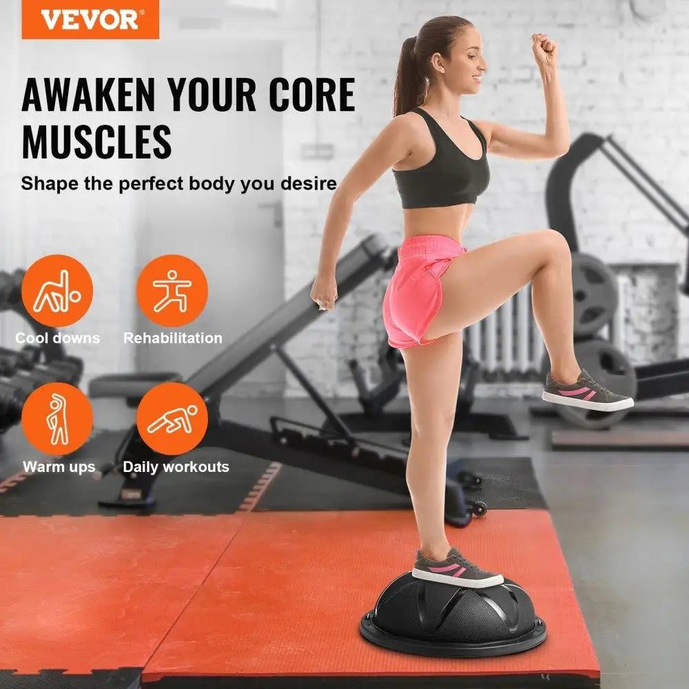 23-Inch Half Exercise Ball Trainer with Pump & Resistance Bands - 660 lbs