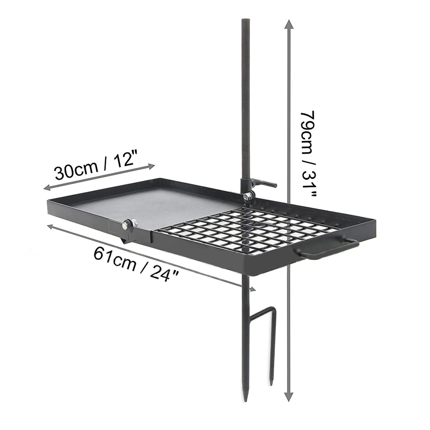 Heavy Duty 24" Folding Campfire Grill Camp Fire