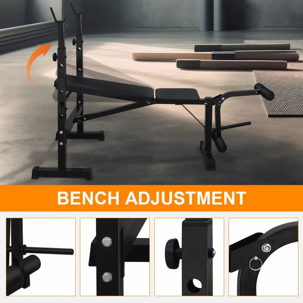 Weight Bench, Bench Press Set with Squat Rack
