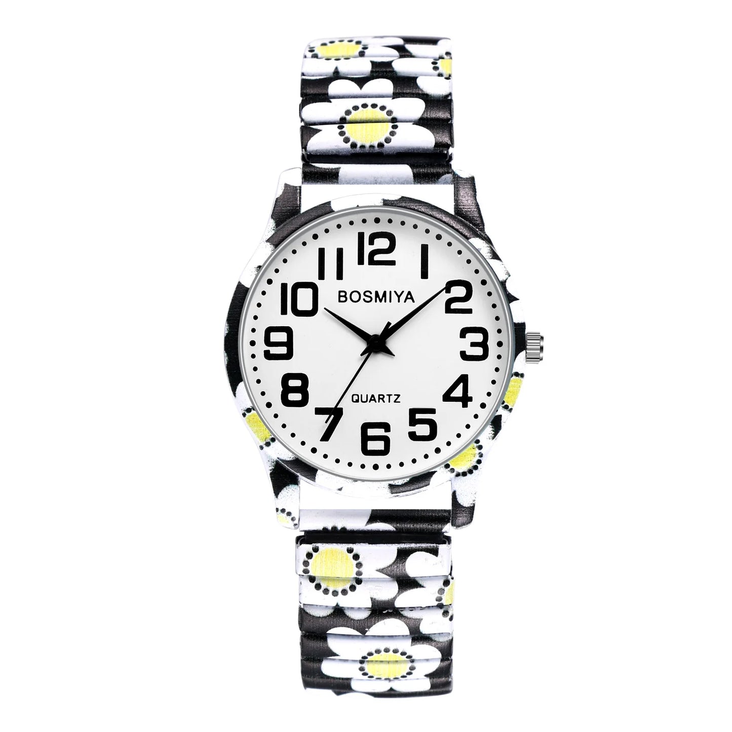 Men Women Teens Elastic Stretch Band Wristwatch