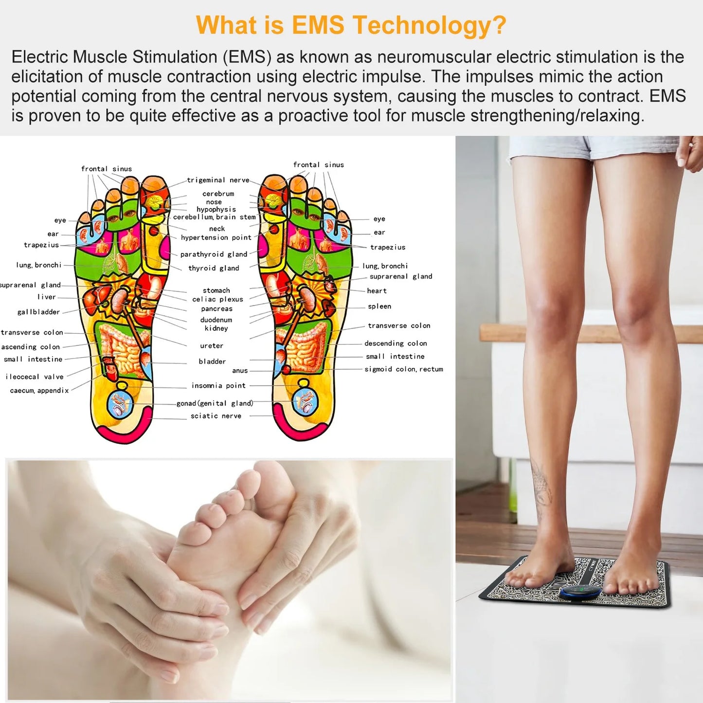 Foot Massager Pad Muscle Stimulator Foldable