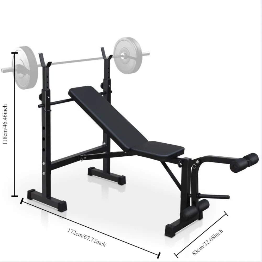 Weight Bench, Bench Press Set with Squat Rack