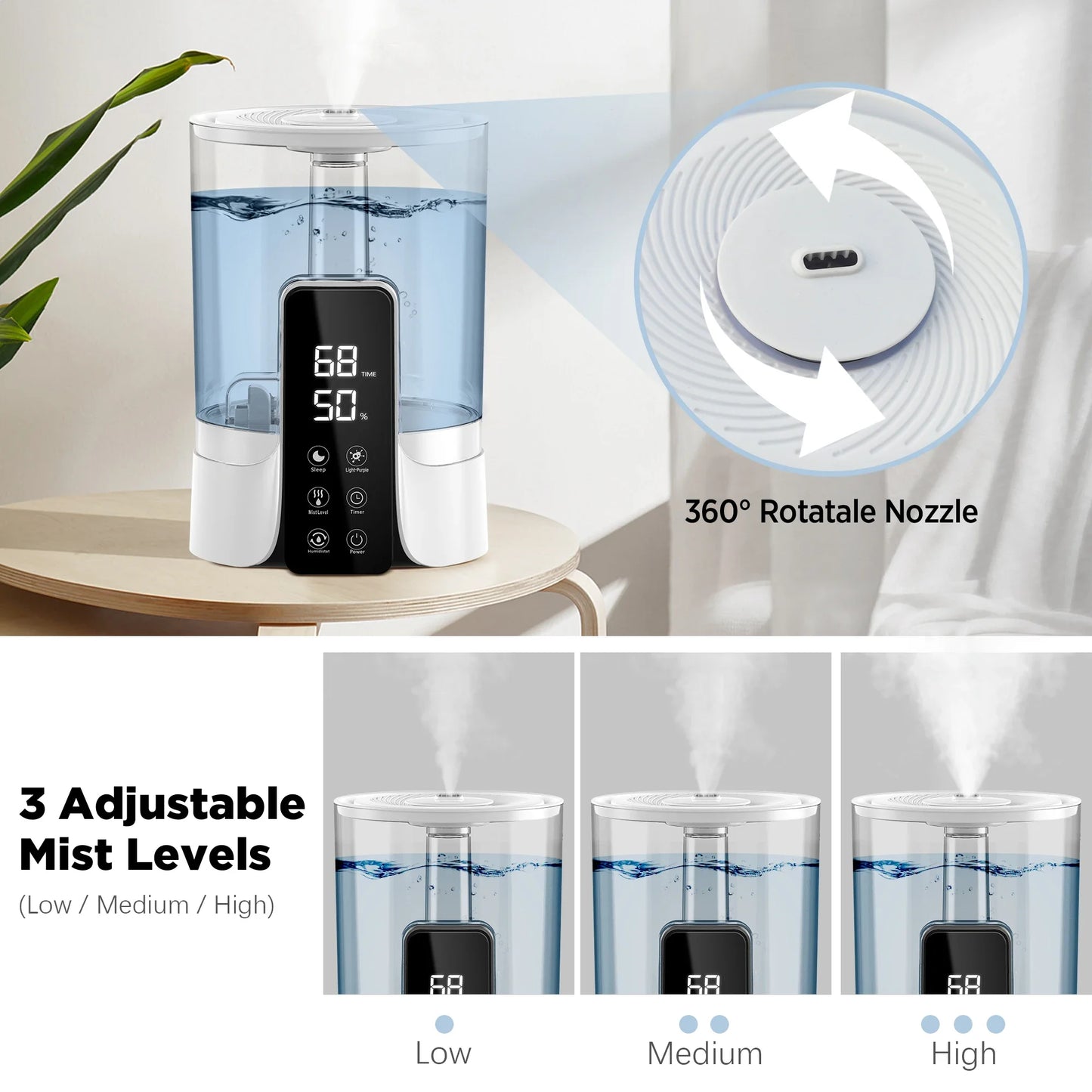 Air Humidifier For Bedrooms Auto Shut Off