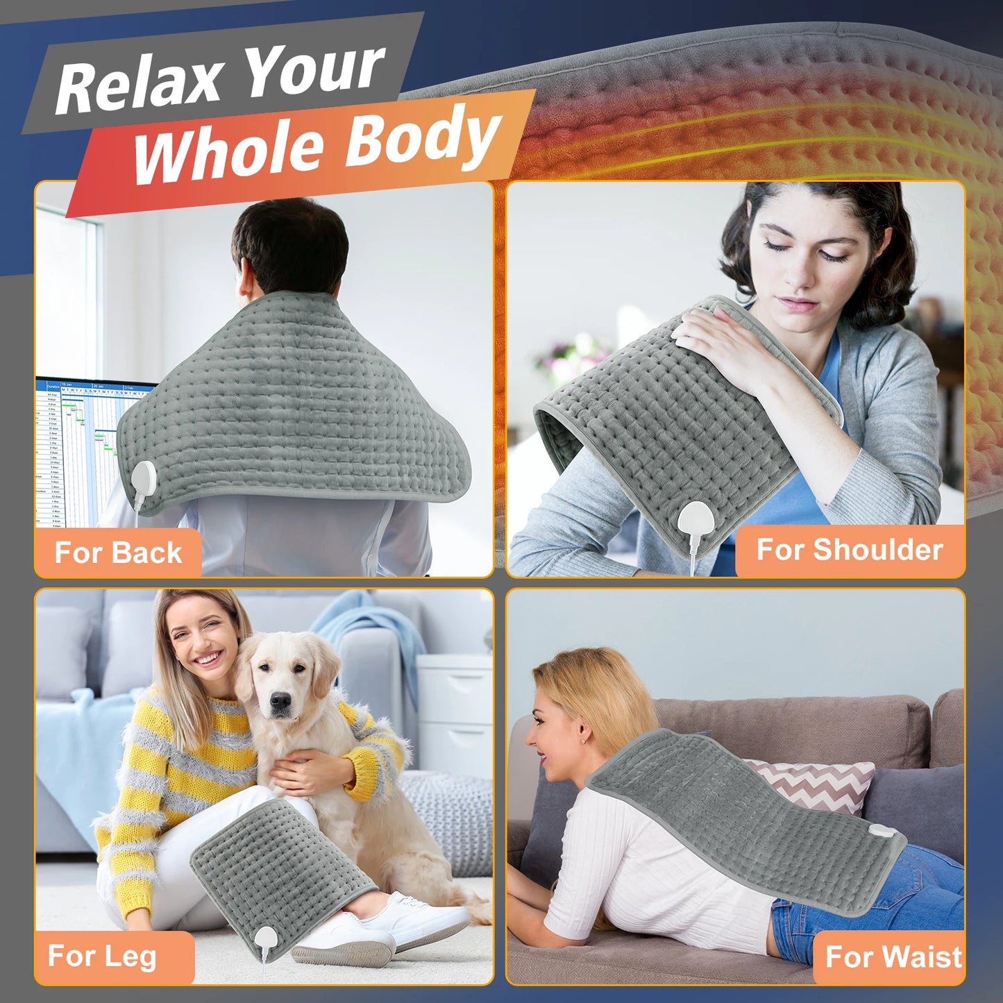 Electric Heating Pad Thermal Mat for Neck and Back