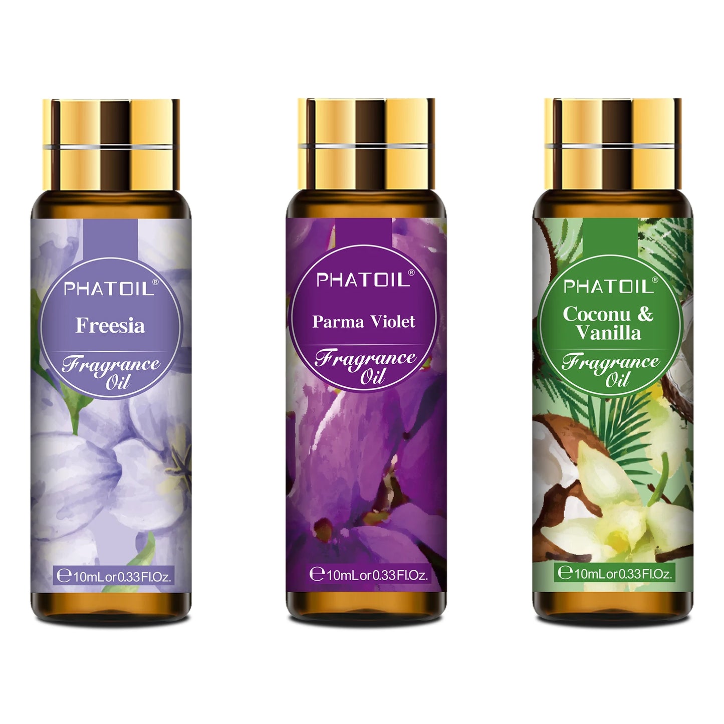 3 PCS Fragrance Oils Set - 10 ml Coconut Vanilla,White Musk,Black