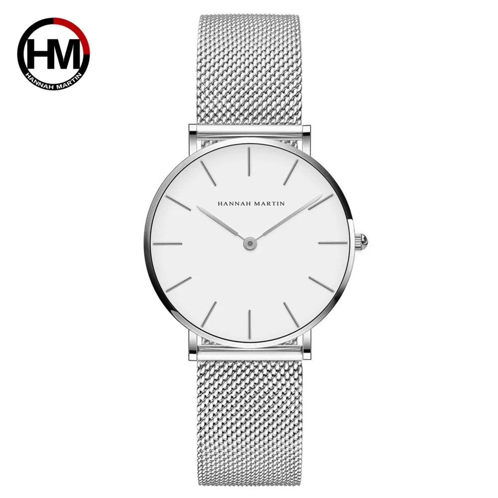 Stainless Steel Band Quartz Movement Waterproof Women