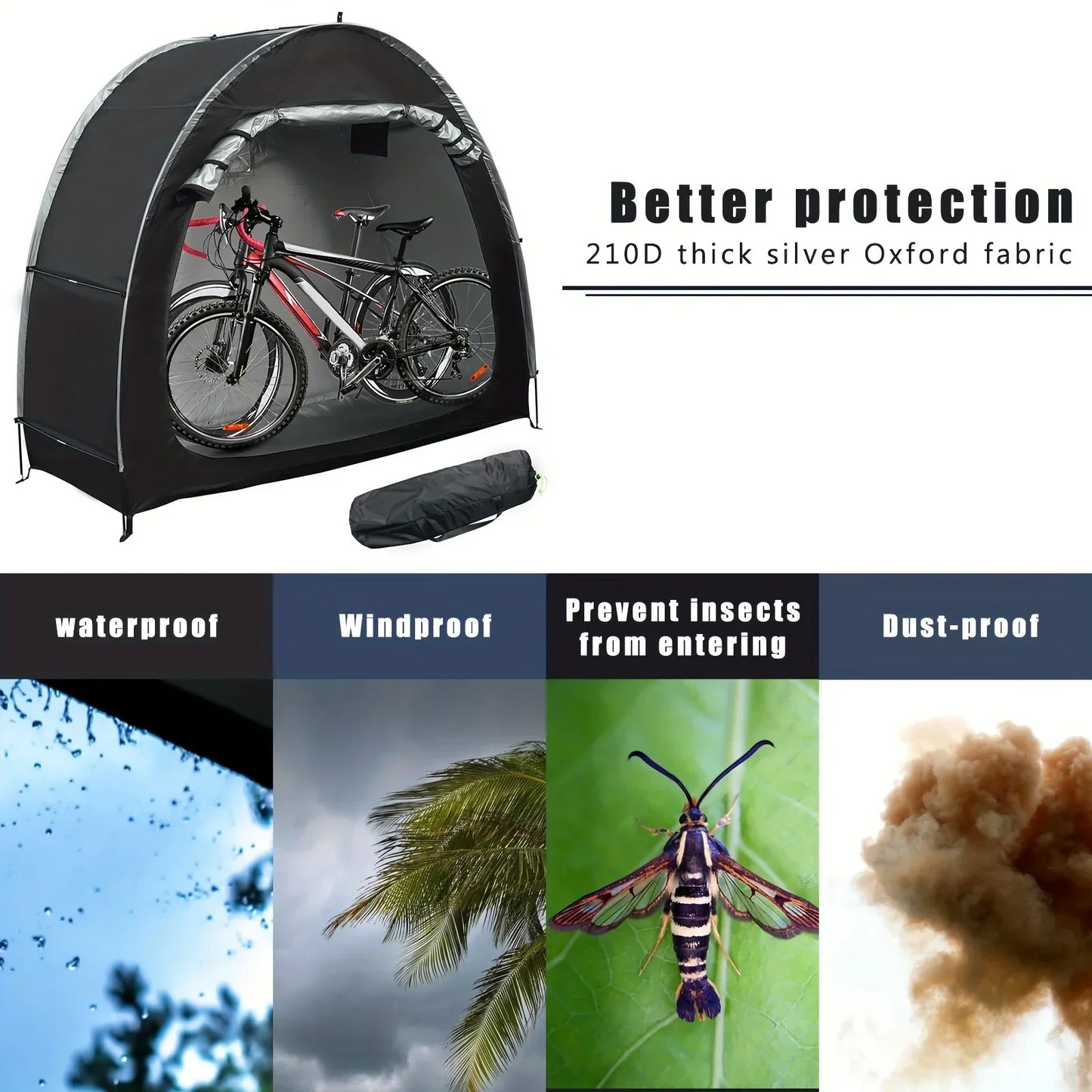 Outdoor Storage Bicycle Shelds Large Space Foldable
