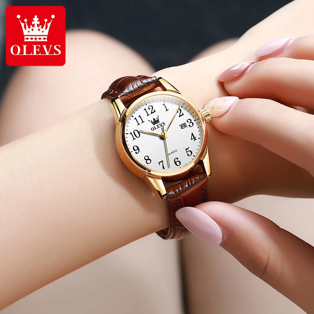 Quartz Watch for Men and Women Leather Strap Waterproof