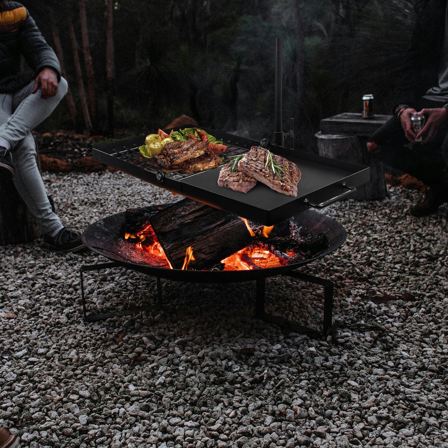 Heavy Duty 24" Folding Campfire Grill Camp Fire