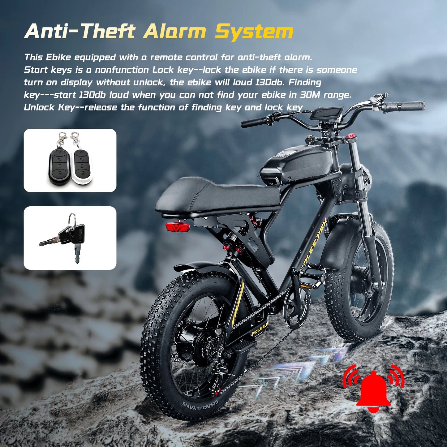 40PH Electric Bike with Battery 20"×4"Fat Tire