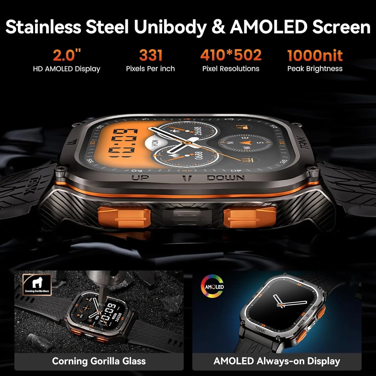Ultra GPS Smart Watch For Men Compass Altimeter Barometric