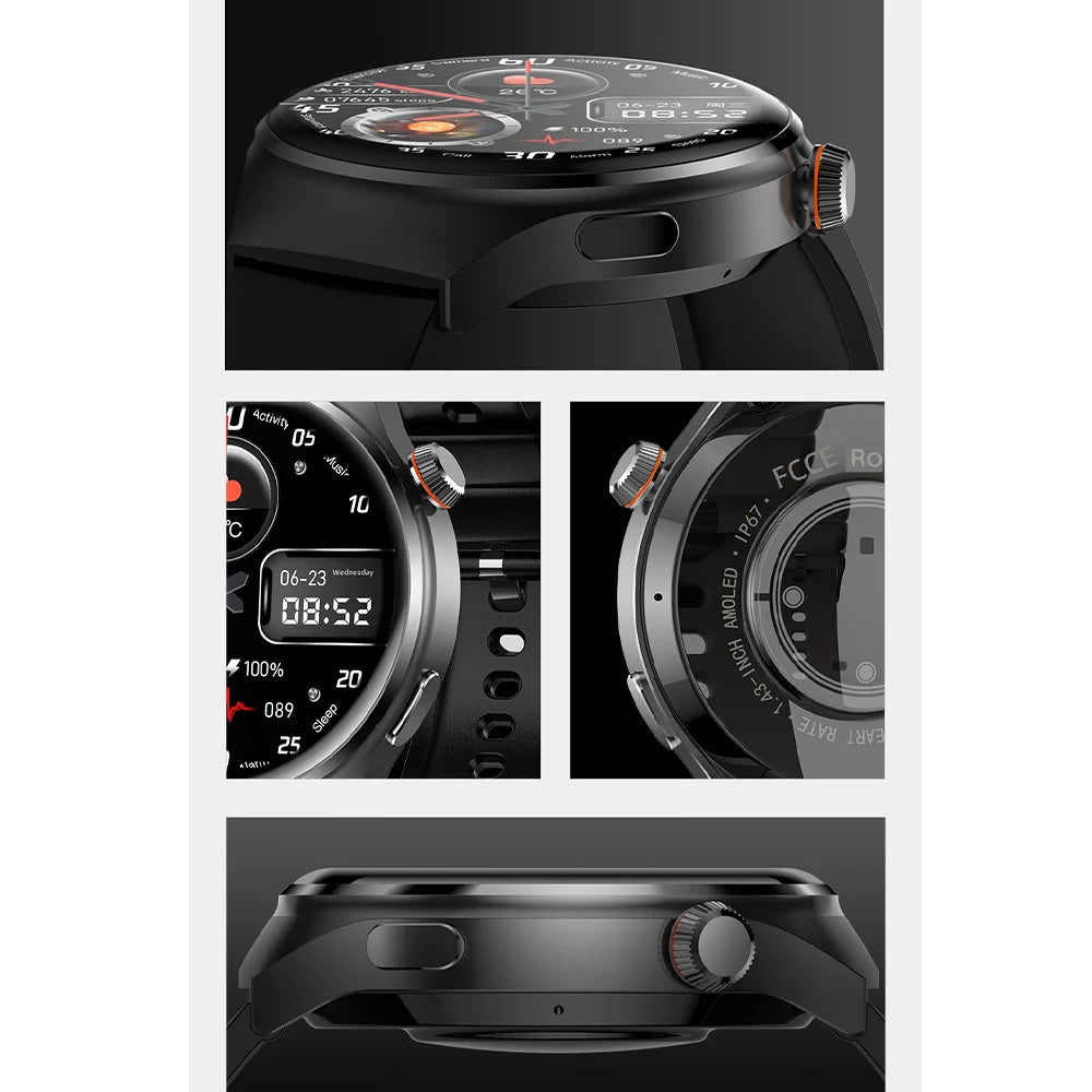 New NFC Men's Smart Watch Large Screen Bluetooth Call Heart Rate 7