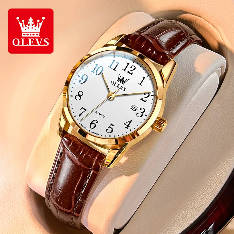 Quartz Watch for Men and Women Leather Strap Waterproof