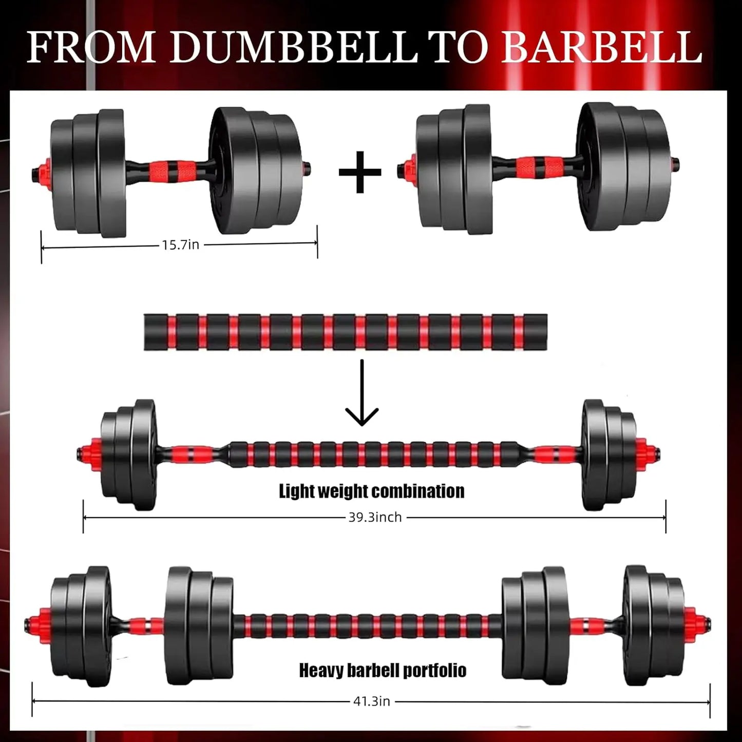 44bls Adjustable Dumbbell Set for Home Gym Fitness