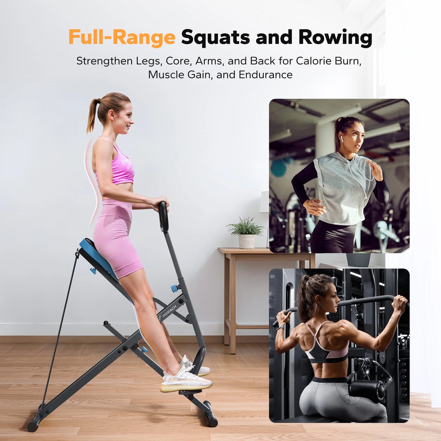 Squat Machine 2 in1 Squat Rowing Machine