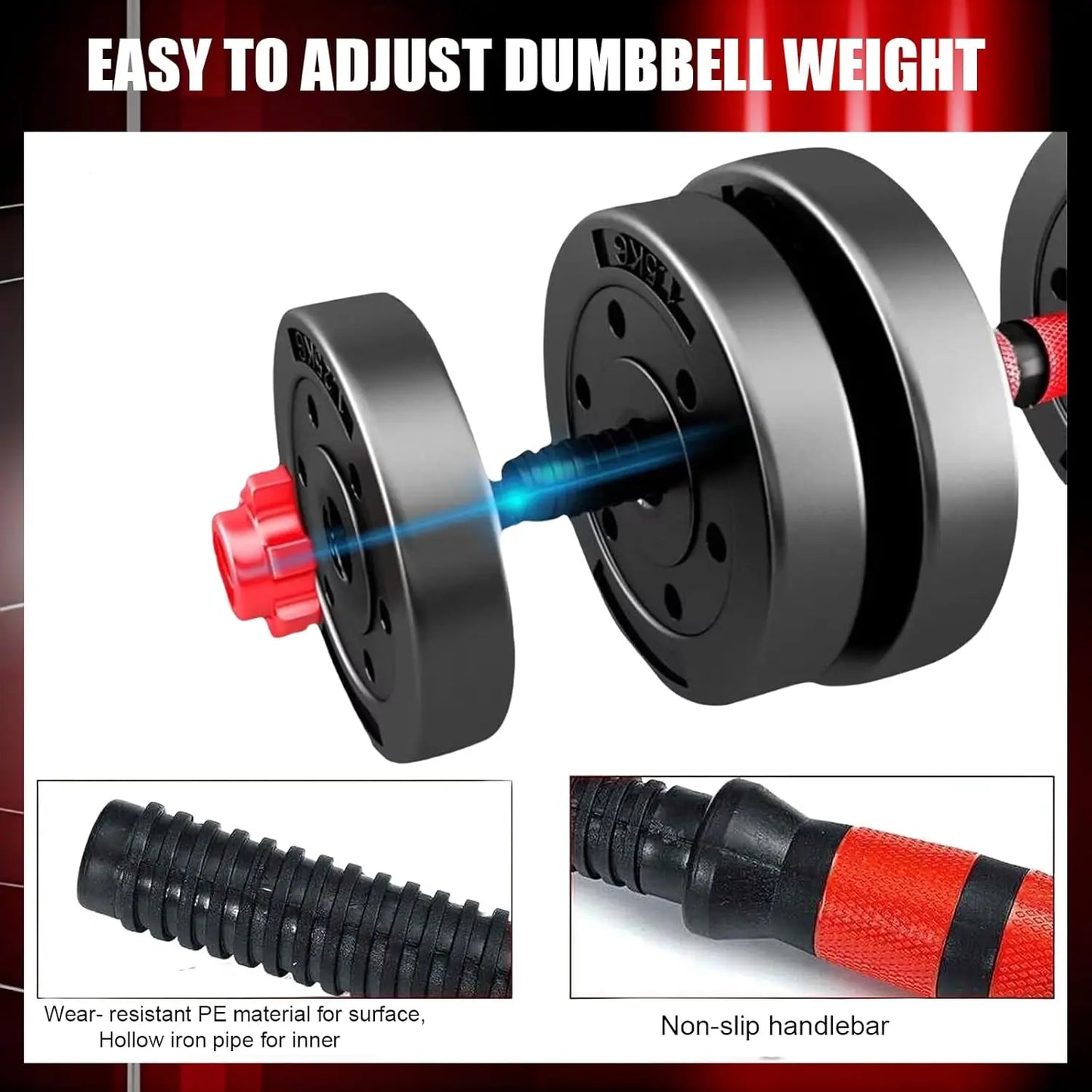 44bls Adjustable Dumbbell Set for Home Gym Fitness