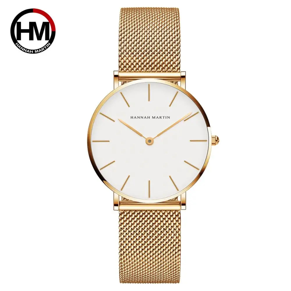 Stainless Steel Band Quartz Movement Waterproof Women