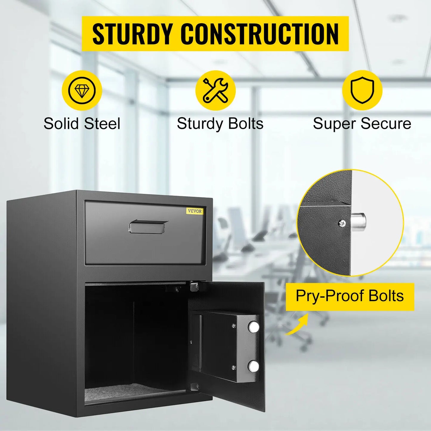 Electronic Safe Deposit Box With Drop Slot Secret Hidden Bank