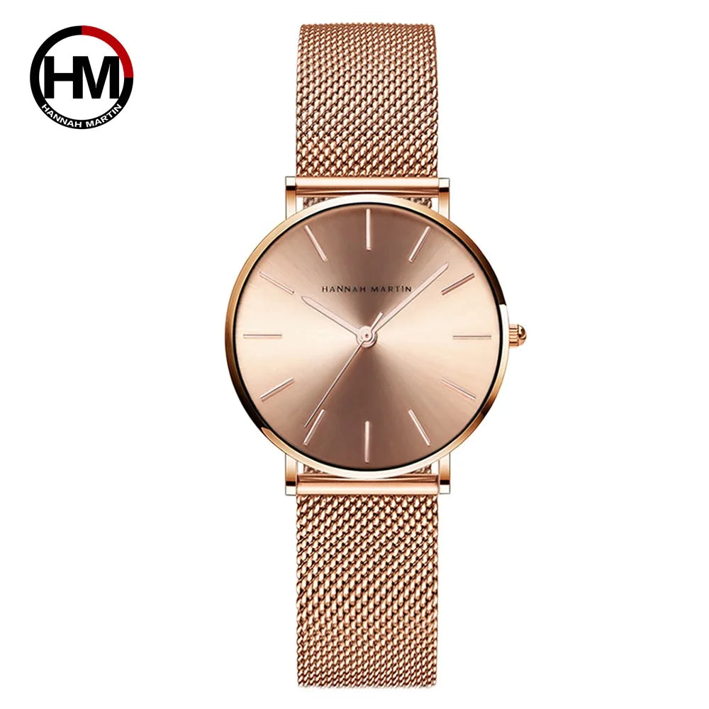 Stainless Steel Band Quartz Movement Waterproof Women