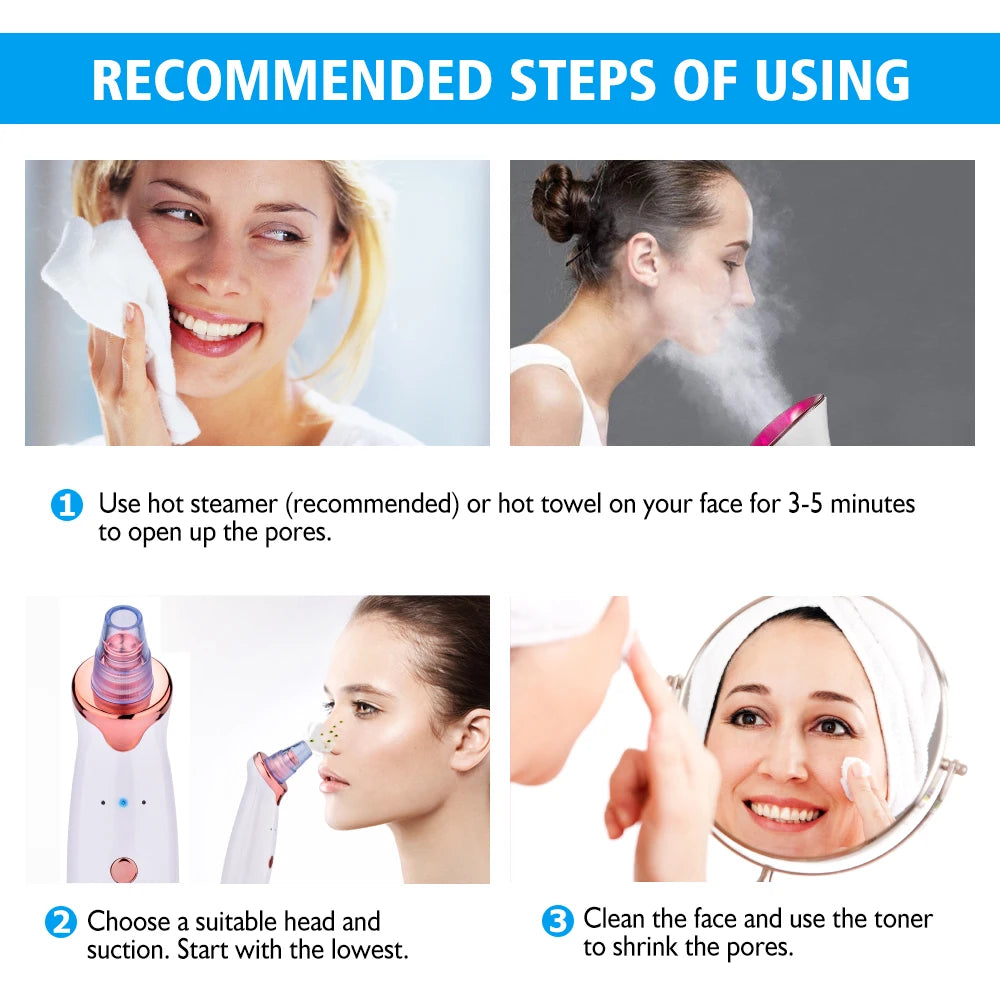 Vacuum Blackhead Removal Facial Cleansing Black Spots Suction 7