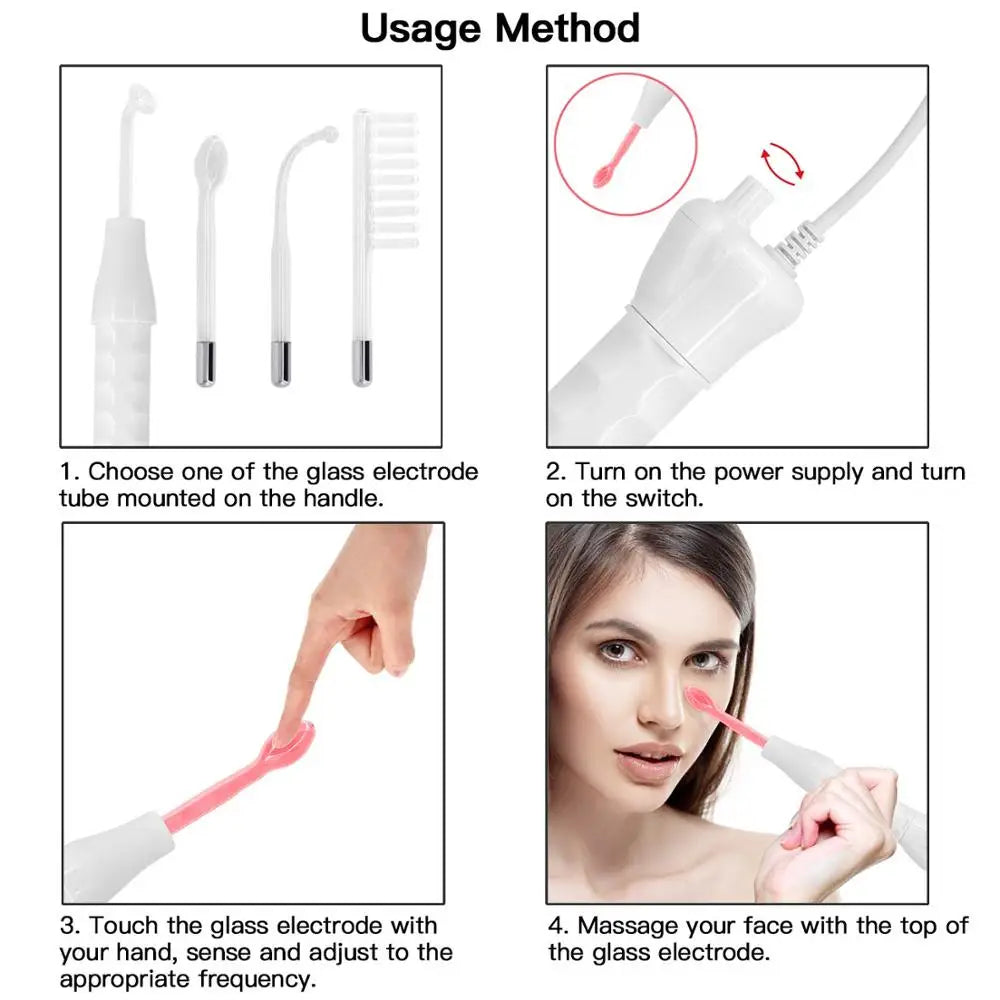 4 In 1 High Frequency Facial Machine Care Hydrotherapy Wand  Face