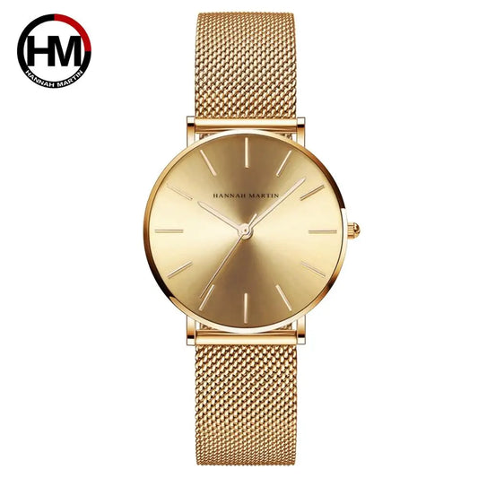 Stainless Steel Band Quartz Movement Waterproof Women