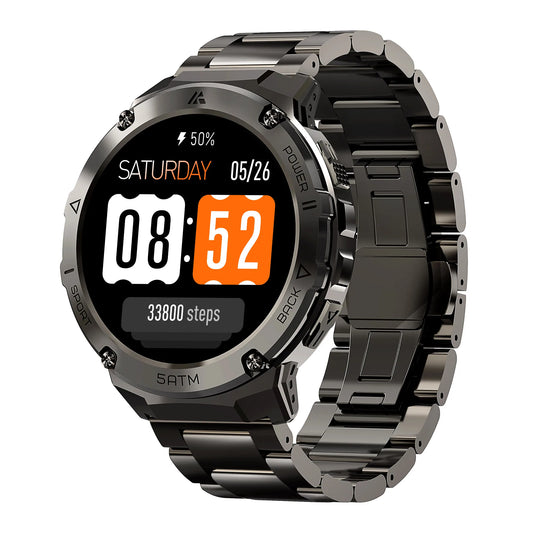 GPS Smart Watch For Men Compass Altimeter Altitude Stainless Steel