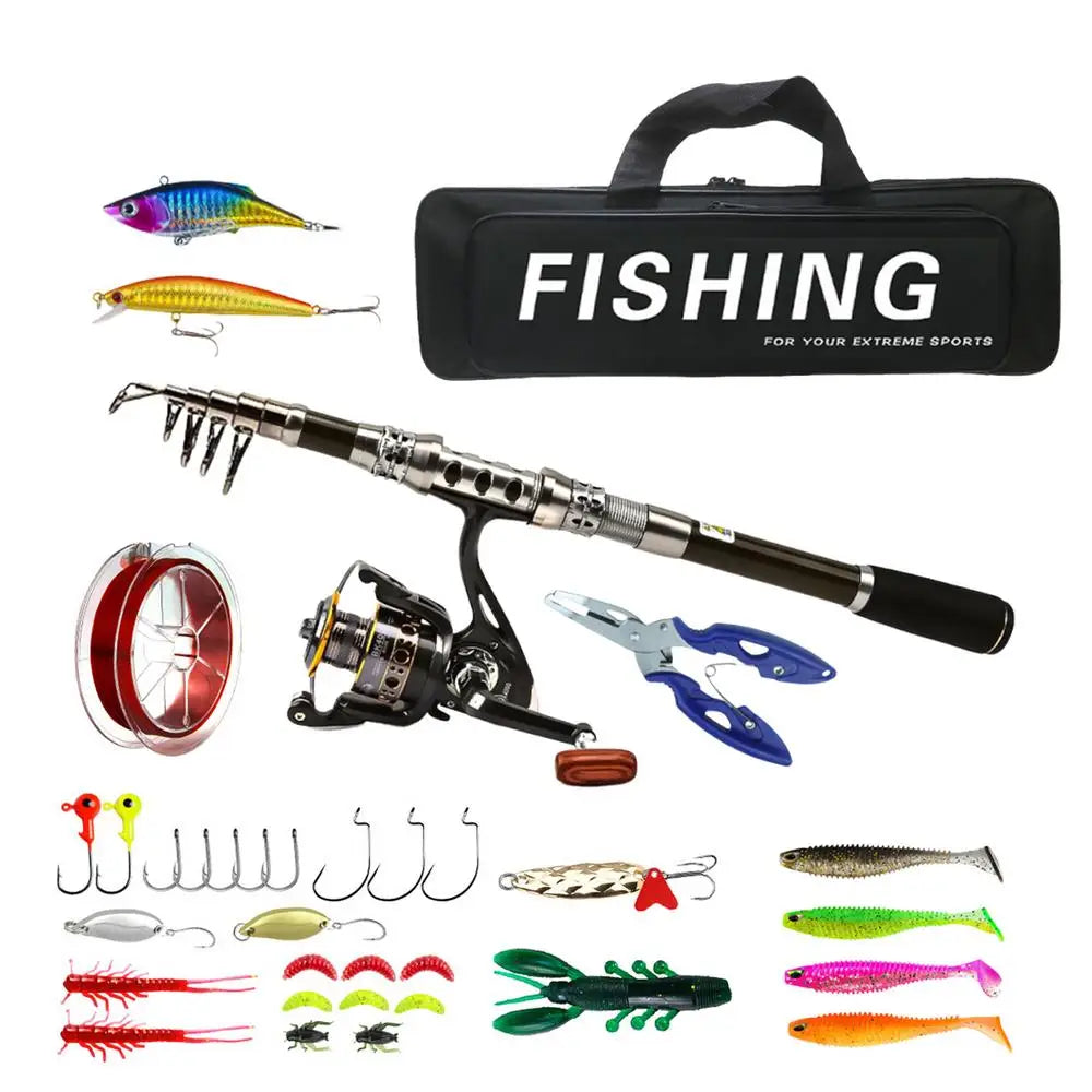 Fishing Rod And Reel Combo Telescopic Saltwater F